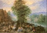 Michau, Theobald Peasants at the Market oil painting